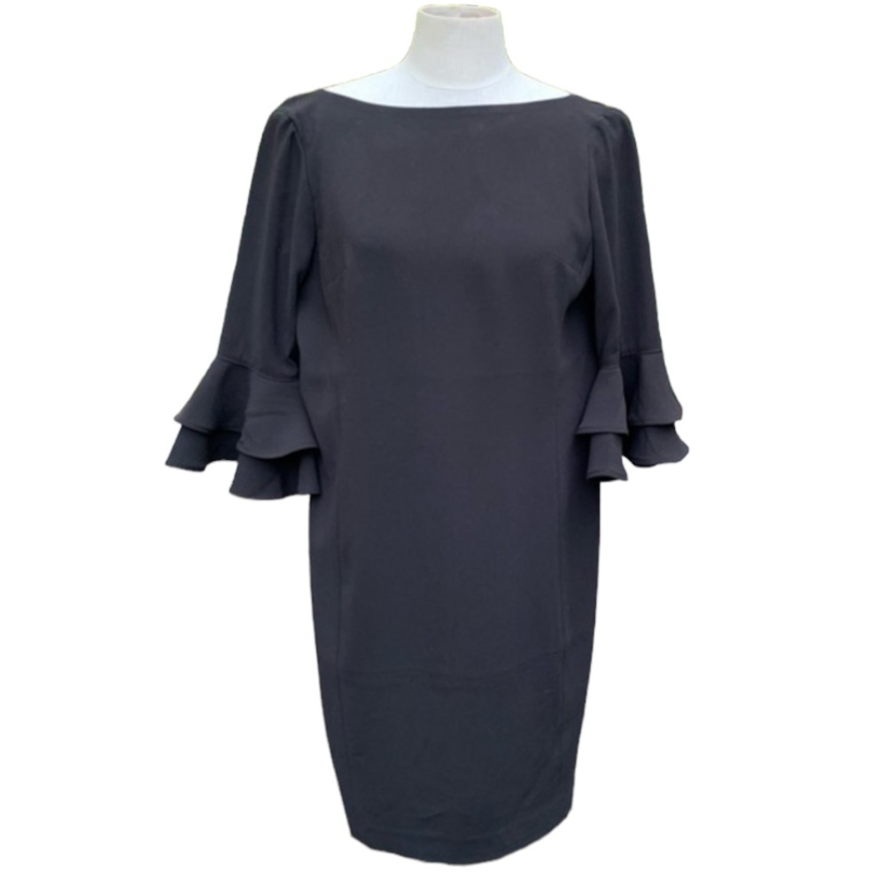 Ralph Lauren Black Bell Sleeved Sheath Dress XS